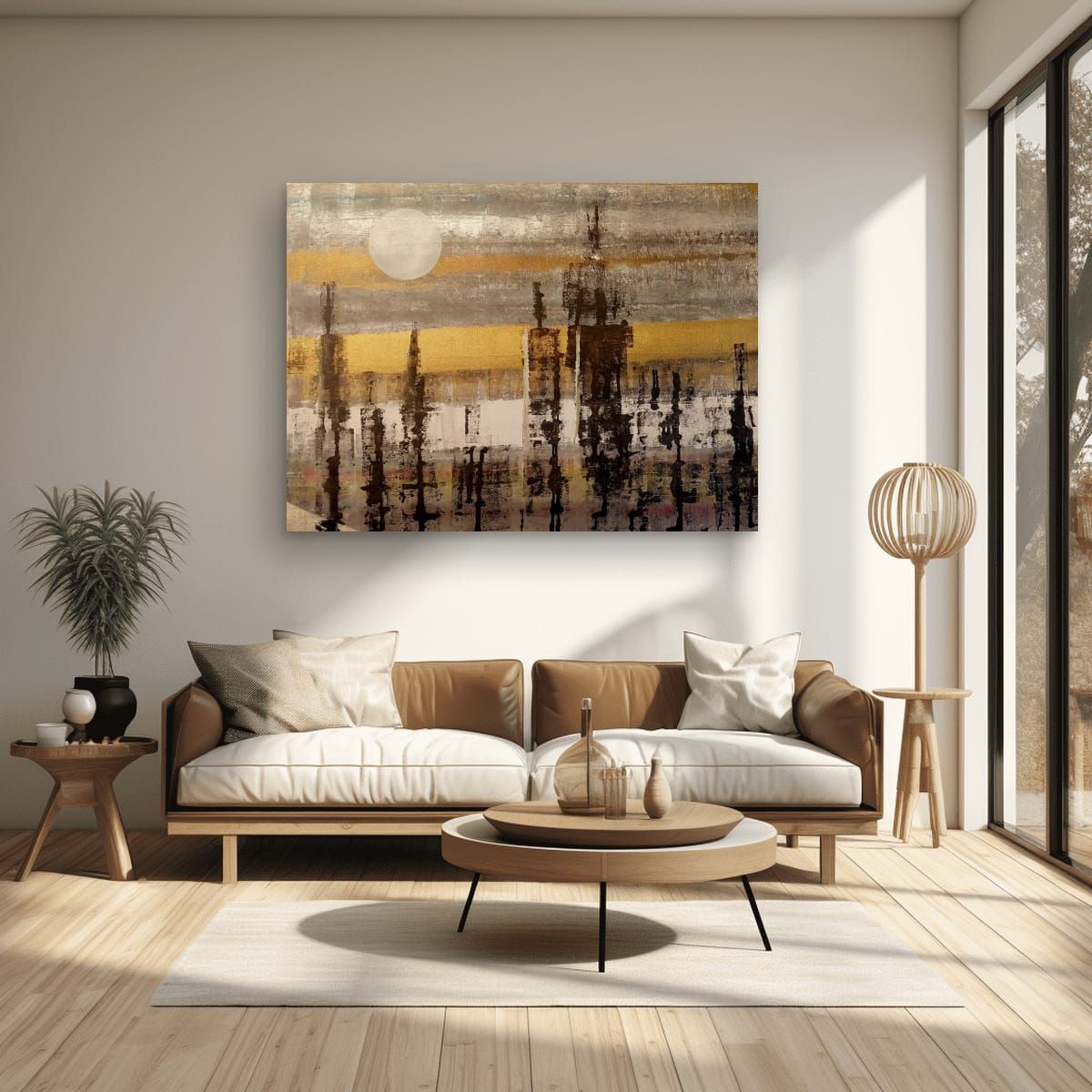 WAITING  This striking artwork presents a captivating interplay of monochrome tones and textured layers, evoking a sense of depth and intrigue