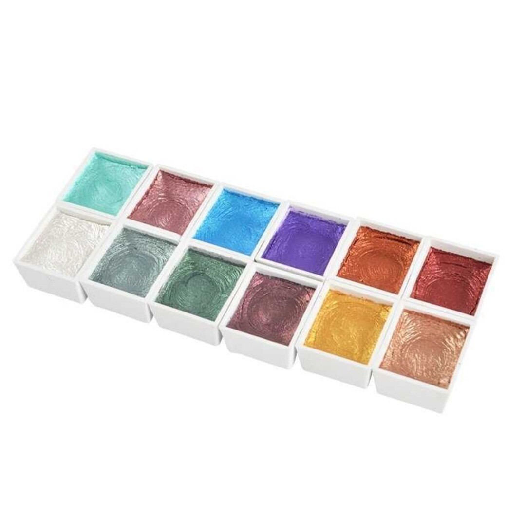 Cool vibrant 12 watercolors paints set