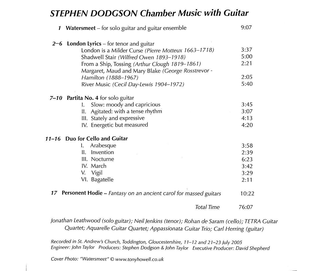 Watersmeet Dodgson - CD