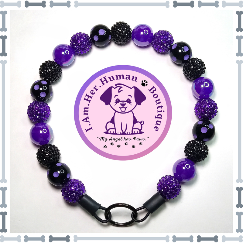 Halloween, Rhinestone, Polka Dots, Chunky Glam Bead Dog Collar, Bubblegum Bead Dog Collar, Beaded Dog Collar, Bubblegum Beaded Collar, Acrylic