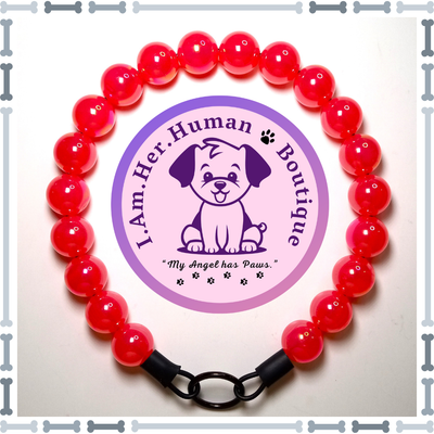 Hot Pink, Jelly, Chunky Bead Dog Collar, Bubblegum Beaded Collar, Beaded Dog Collar, Pastel Colors, Acrylic