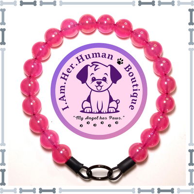 Pink, Jelly, Chunky Bead Dog Collar, Bubblegum Beaded Collar, Beaded Dog Collar, Pastel Colors, Acrylic