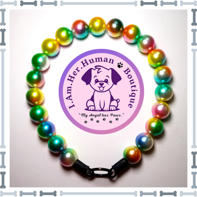 Spring Colors Ombre Pearls, Chunky Glam Bead Dog Collar, Bubblegum Bead Dog Collar, Beaded Dog Collar, Bubblegum Beaded Collar, Acrylic, Dog Pearls, Bead Dog Necklace