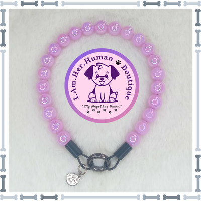 "Lil Lilac Bubbles" XS Mini Bead Collar Lil Lilac Bubbles | Beaded Dog Collar | Bubblegum Dog Collar | Dog Pearls | Dog Necklace | Acrylic Bead Collar | Slip On | Light Purple | Small Dog Collar