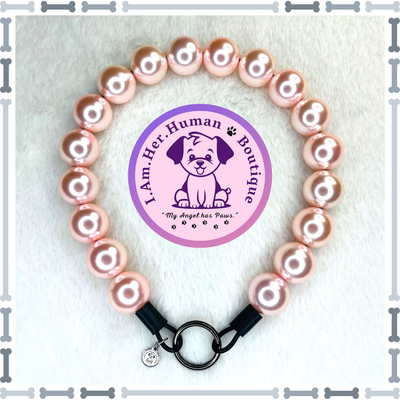 Baby Pink Pearls, Extra Chunky Glam Bead Dog Collar, Bubblegum Bead Dog Collar, Beaded Dog Collar, Bubblegum Beaded Collar, Acrylic