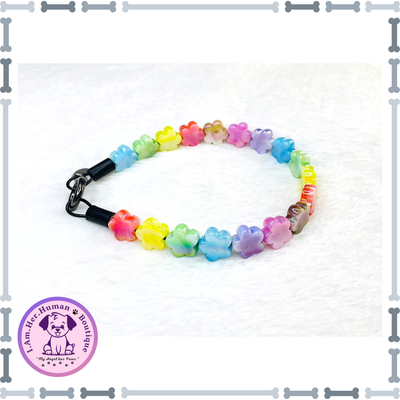 Flower Beads | Beaded Dog Collar | Dog Pearls | Bead Dog Necklace | Slip On | Acrylic | Extra Small | Glam Bead | Dog Collar