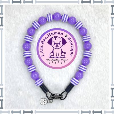 Lil Periwinkle Vibes | Beaded Dog Collar | Bubblegum Dog Collar | Dog Pearls | Dog Necklace | Acrylic | Slip On | Purple