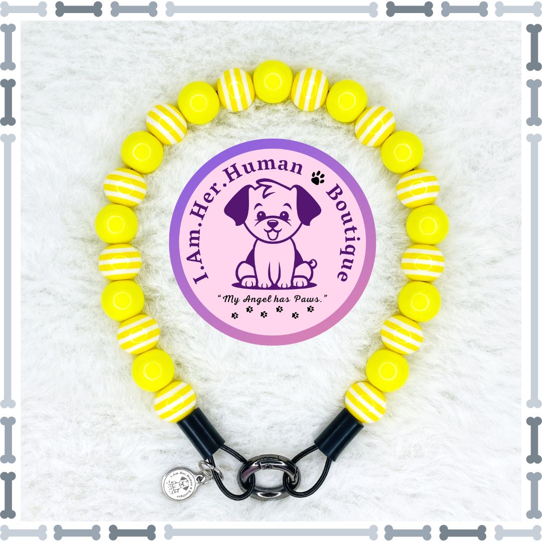 Lil Sunshine Vibes | Beaded Dog Collar | Bubblegum Dog Collar | Dog Pearls | Dog Necklace | Acrylic | Slip On | Yellow