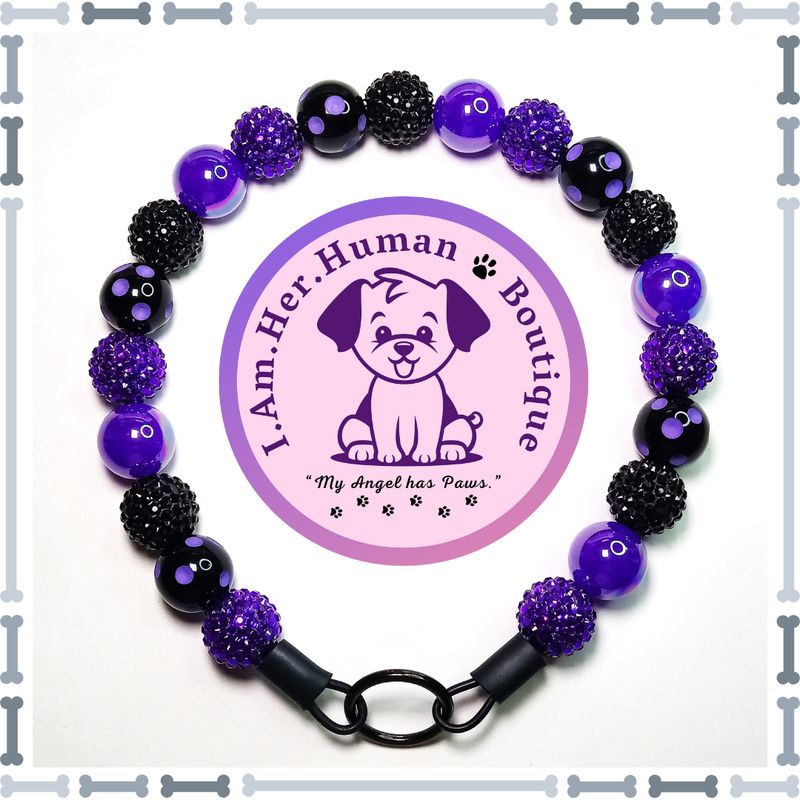Purple Potion | Halloween | Bubblegum Dog Collar | Beaded Dog Collar | Bead Dog Necklace | Dog Pearls | Acrylic | Purple