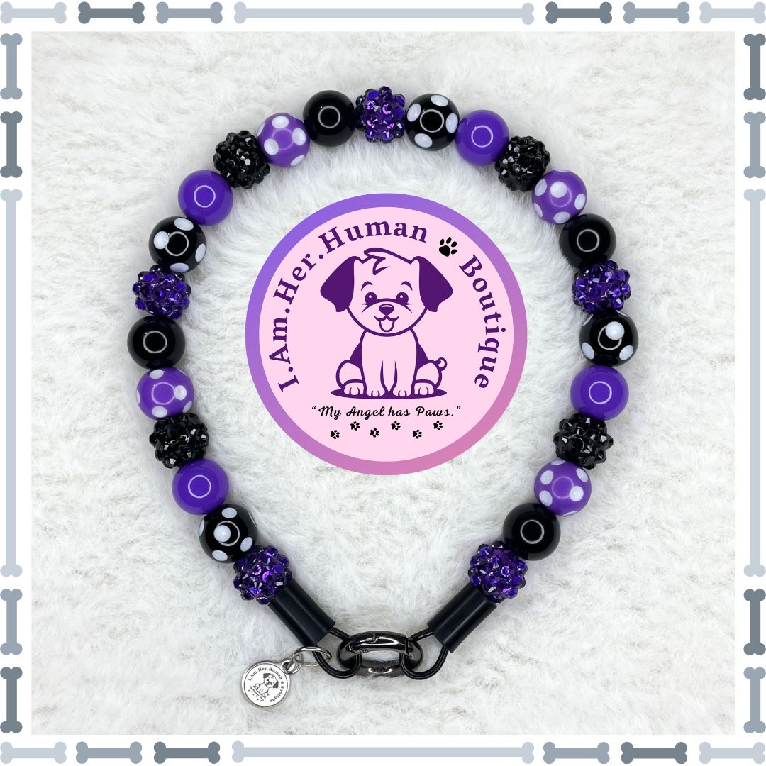 Lil Purple Potion | Halloween | Bubblegum Dog Collar | Beaded Dog Collar | Dog Pearls | Bead Dog Necklace | Slip On | Acrylic