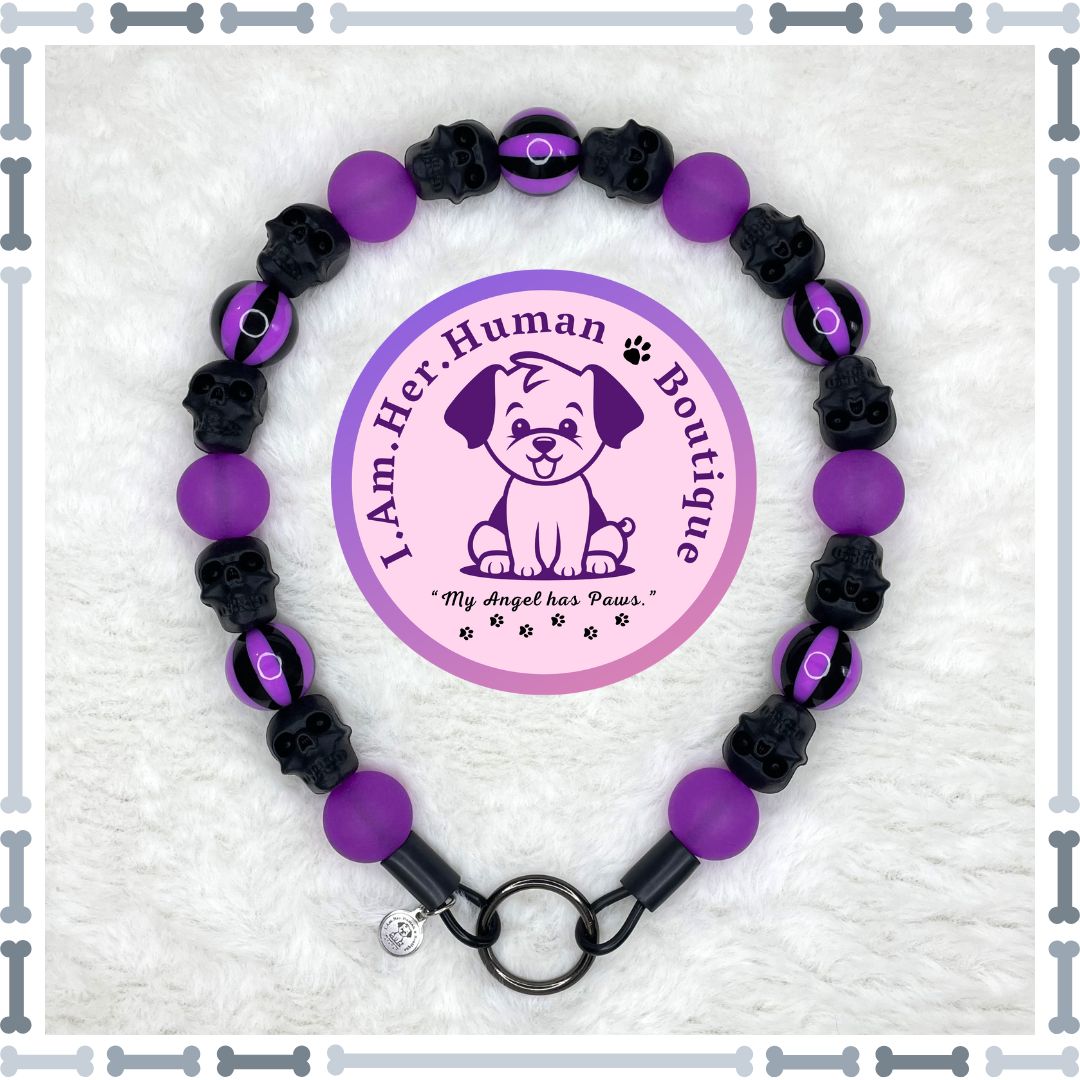 Spellbound | Halloween | Bubblegum Dog Collar | Beaded Dog Collar | Dog Pearls | Bead Dog Necklace | Silicone | Acrylic