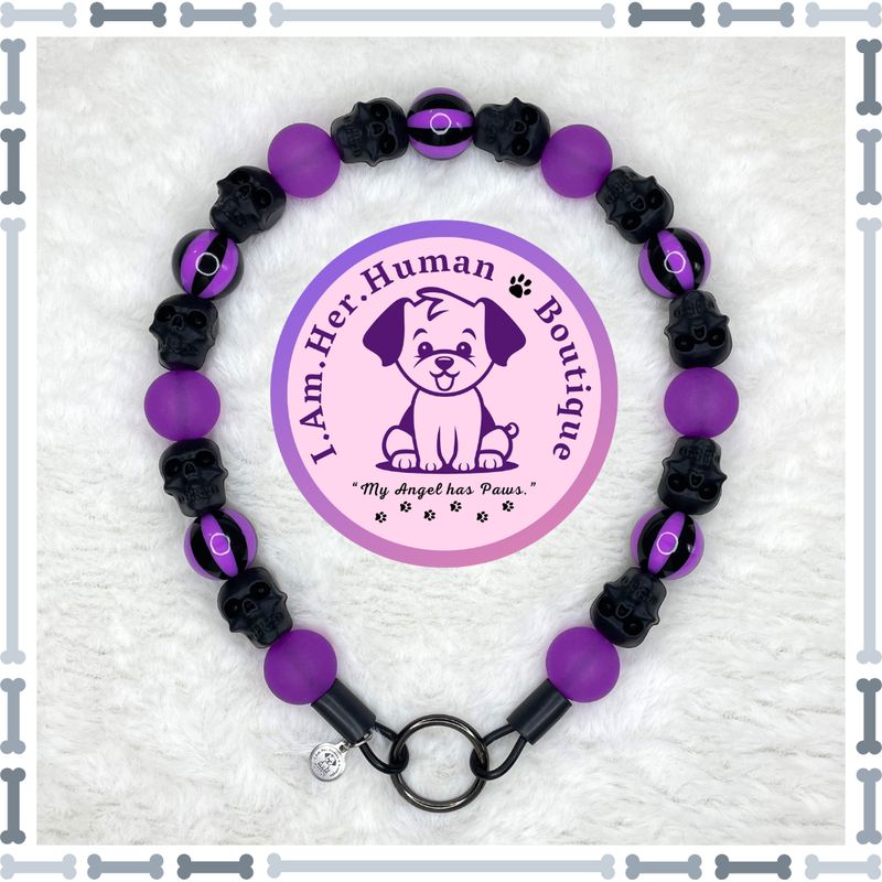 Spellbound | Halloween | Bubblegum Dog Collar | Beaded Dog Collar | Dog Pearls | Bead Dog Necklace | Silicone | Acrylic