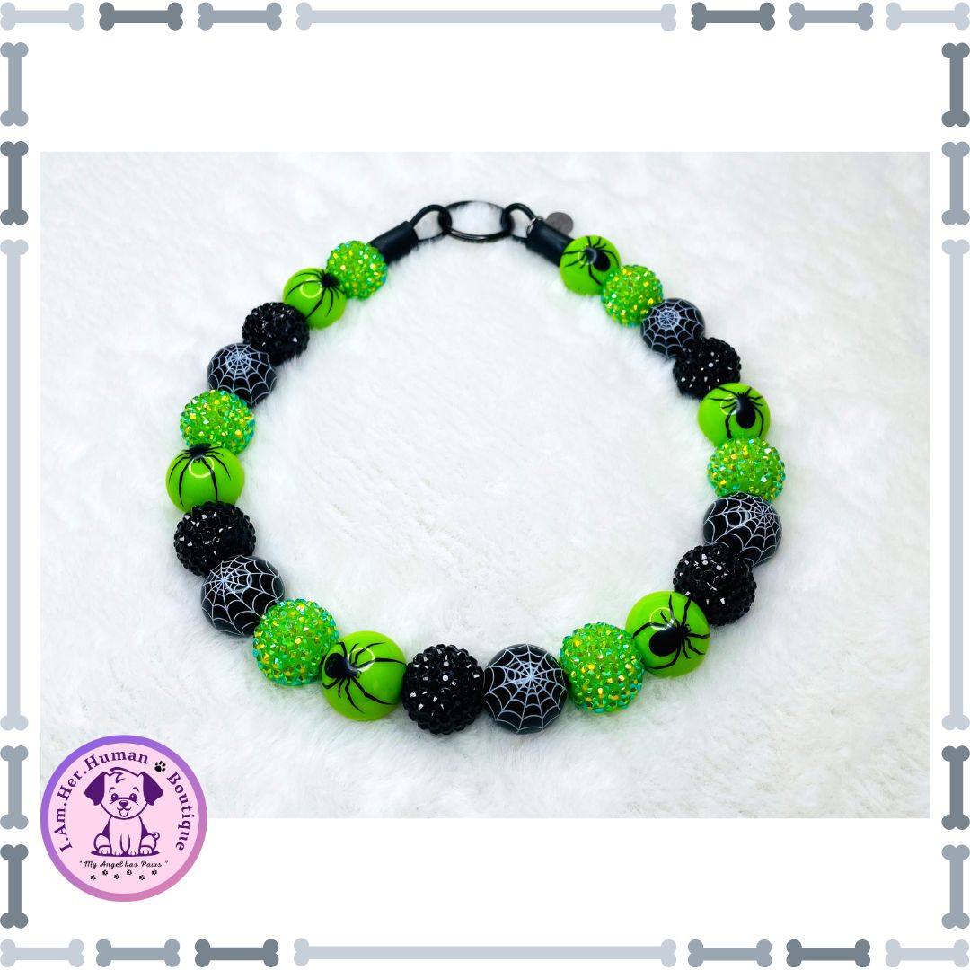 &quot;Spiders Kiss&quot; Chunky Glam Bead Collar