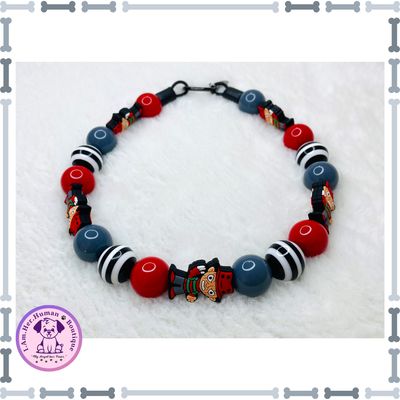 Mr. Freddy | Freddy Krueger | Halloween | Bubblegum Dog Collar | Beaded Dog Collar | Dog Pearls | Bead Dog Necklace