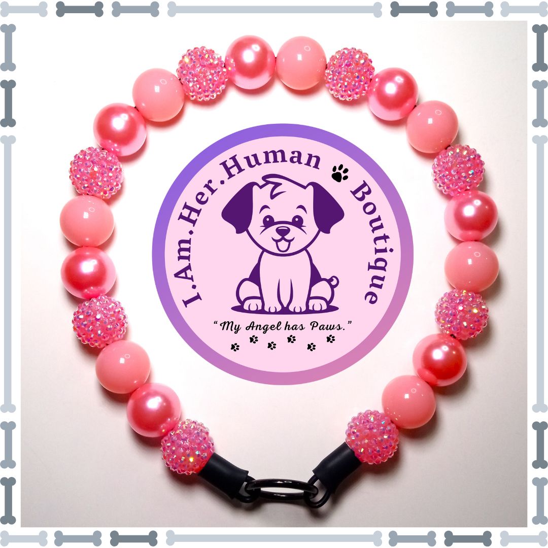 October Elegance | Birthstone | Bubblegum Dog Collar | Beaded Collar | Dog Pearls | Bead Dog Necklace | Slip On | Acrylic