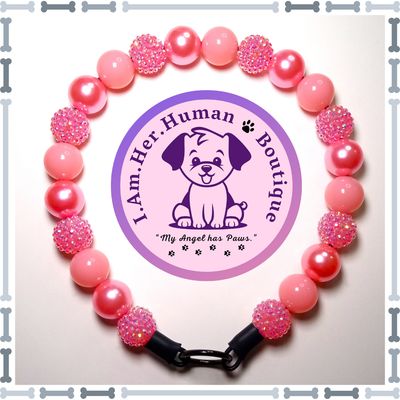 October Elegance | Birthstone | Bubblegum Dog Collar | Beaded Collar | Dog Pearls | Bead Dog Necklace | Slip On | Acrylic