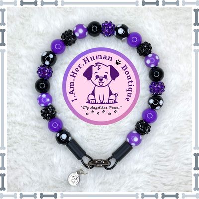 Lil Purple Potion | Halloween | Bubblegum Dog Collar | Beaded Dog Collar | Dog Pearls | Bead Dog Necklace | Slip On | Acrylic