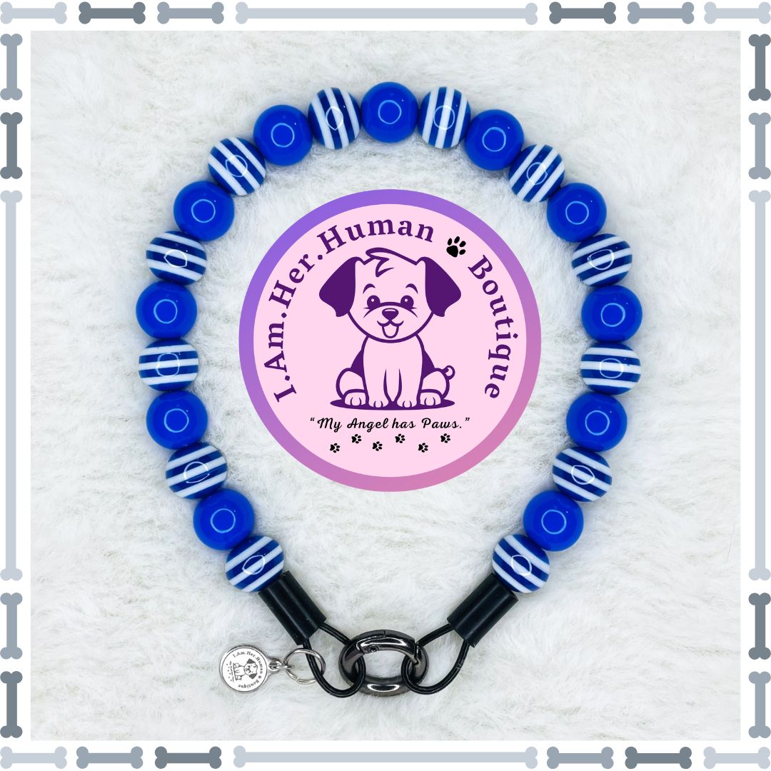 Lil BlueBell Vibes | Beaded Dog Collar | Bubblegum Dog Collar | Dog Pearls | Dog Necklace | Acrylic | Slip On | Royal Blue