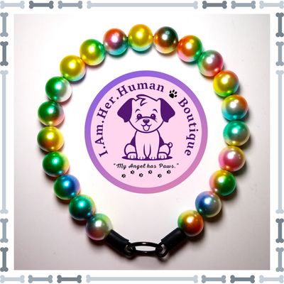 Spring Colors Ombre Pearls, Chunky Glam Bead Dog Collar, Bubblegum Bead Dog Collar, Beaded Dog Collar, Bubblegum Beaded Collar, Acrylic, Dog Pearls, Bead Dog Necklace