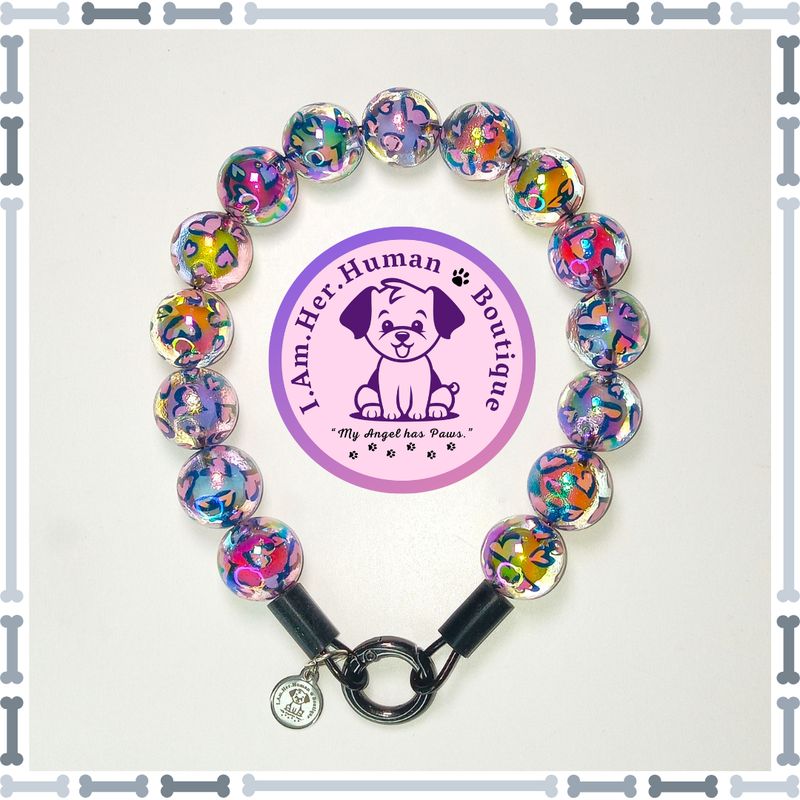 Valentines Dog Collar, Mini Bead Dog Collar, Bubblegum Bead Dog Collar, Mini Beaded Dog Collar, Bubblegum Beaded Collar, Acrylic, Holiday Bead Collar