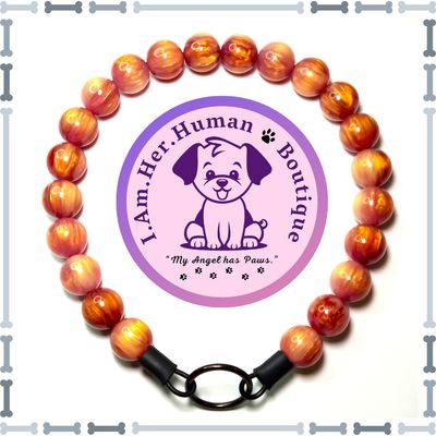 Purple &amp; Cream Shimmer, Chunky Glam Bead Dog Collar, Bubblegum Bead Dog Collar, Beaded Dog Collar, Bubblegum Beaded Collar, Acrylic