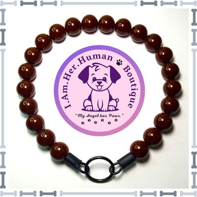 Brown, Chunky Bead Dog Collar, Bubblegum Bead Dog Collar, Beaded Dog Collar, Bubblegum Beaded Collar, Acrylic