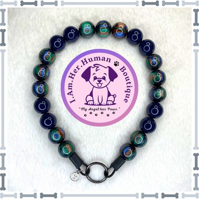 Custom | Bubblegum Dog Collar | Beaded Dog Collar | Dog Pearls | Beaded Dog Necklace | Slip On | Acrylic | Male Dog Collar