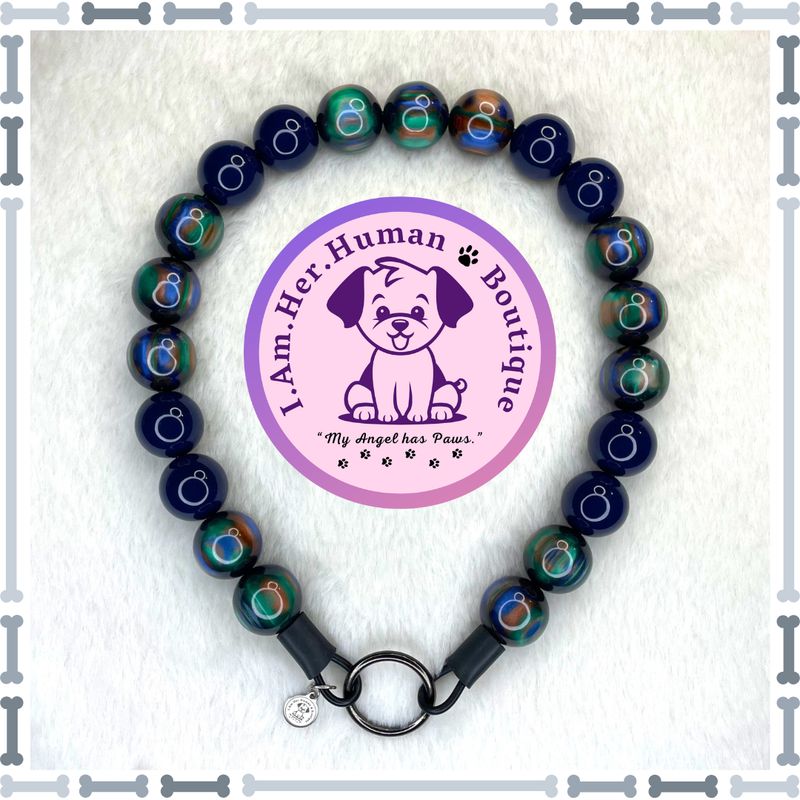 Custom | Bubblegum Dog Collar | Beaded Dog Collar | Dog Pearls | Beaded Dog Necklace | Slip On | Acrylic | Male Dog Collar