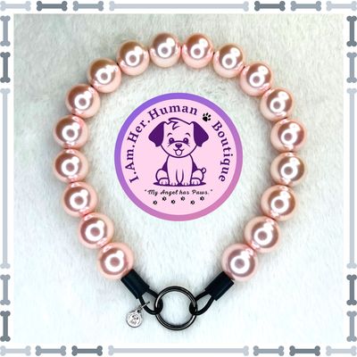 "Baby Pink Pearls" Extra Chunky Glam Bead Collar Baby Pink Pearls, Extra Chunky Glam Bead Dog Collar, Bubblegum Bead Dog Collar, Beaded Dog Collar, Bubblegum Beaded Collar, Acrylic