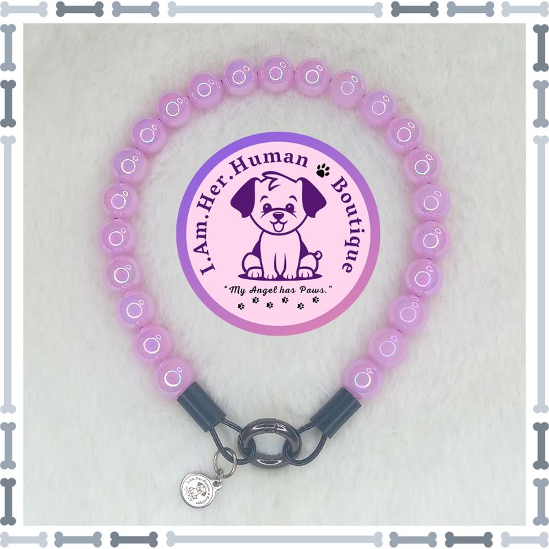 Lil Lilac Bubbles | Beaded Dog Collar | Bubblegum Dog Collar | Dog Pearls | Dog Necklace | Acrylic Bead Collar | Slip On | Light Purple | Small Dog Collar