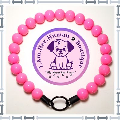 Bubblegum Pink, Chunky Bead Dog Collar, Bubblegum Bead Dog Collar, Beaded Dog Collar, Bubblegum Beaded Collar, Acrylic
