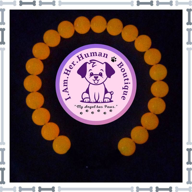 Orange, Glow in the dark, Chunky Bead Dog Collar, Bubblegum Bead Dog Collar, Beaded Dog Collar, Bubblegum Beaded Collar, Acrylic