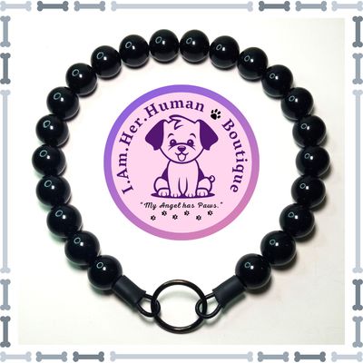 Black, Chunky Bead Dog Collar, Bubblegum Bead Dog Collar, Beaded Dog Collar, Bubblegum Beaded Collar, Acrylic