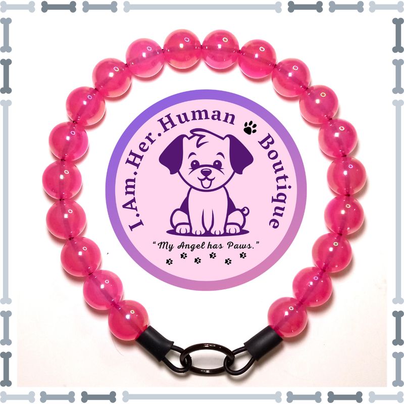 "Bubblegum Bubbles" Chunky Bead Collar Pink, Jelly, Chunky Bead Dog Collar, Bubblegum Beaded Collar, Beaded Dog Collar, Pastel Colors, Acrylic