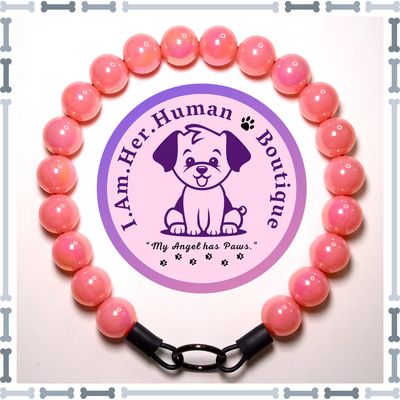 Pink, Jelly, Chunky Bead Dog Collar, Bubblegum Beaded Collar, Beaded Dog Collar, Pastel Colors, Acrylic