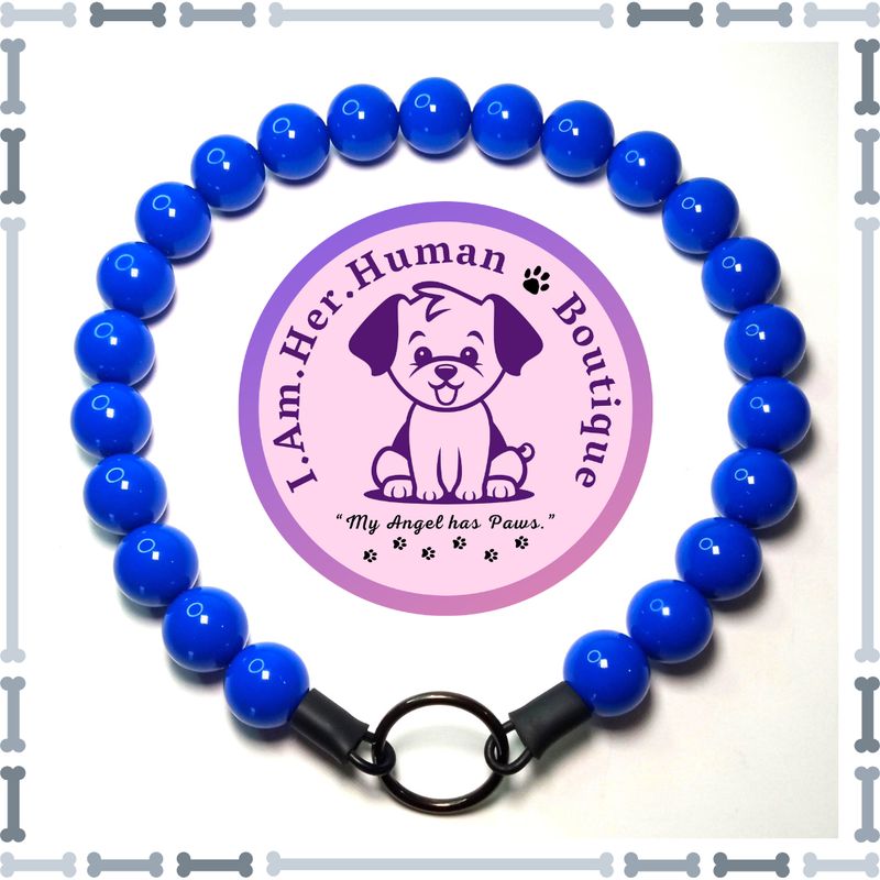 Royal Blue, Chunky Bead Dog Collar, Bubblegum Bead Dog Collar, Beaded Dog Collar, Bubblegum Beaded Collar, Acrylic