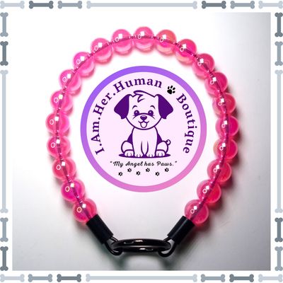 Lil Bubblegum Bubbles | Beaded Dog Collar | Bubblegum Dog Collar | Dog Pearls | Dog Necklace | Acrylic Bead Collar | Slip On | Pink | Small Dog Collar