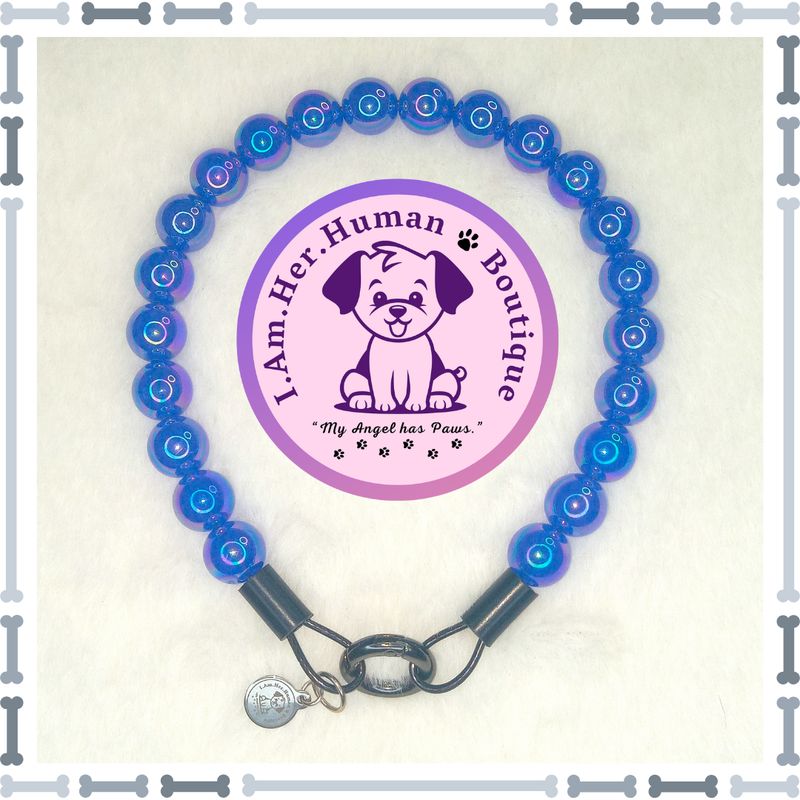Lil Sapphire Bubbles | Beaded Dog Collar | Bubblegum Dog Collar | Dog Pearls | Dog Necklace | Acrylic Bead Collar | Slip On |