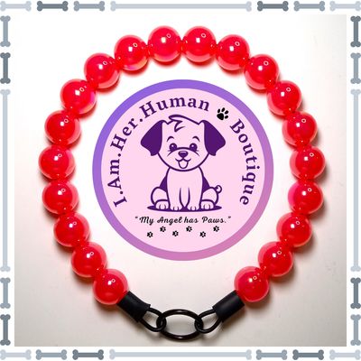 "Pink Rose Bubbles" Chunky Bead Collar Hot Pink, Jelly, Chunky Bead Dog Collar, Bubblegum Beaded Collar, Beaded Dog Collar, Pastel Colors, Acrylic