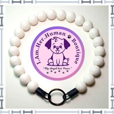 White, Chunky Bead Dog Collar, Bubblegum Bead Dog Collar, Beaded Dog Collar, Bubblegum Beaded Collar, Acrylic