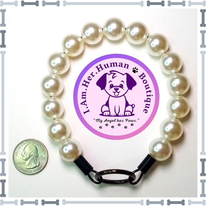 White Pearls, Mini Glam Bead Dog Collar, Bubblegum Bead Dog Collar, Mini Beaded Dog Collar, Bubblegum Beaded Collar, Acrylic