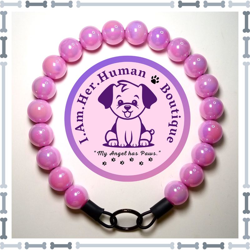 Light Purple, Jelly, Chunky Bead Dog Collar, Bubblegum Beaded Collar, Beaded Dog Collar, Pastel Colors, Acrylic