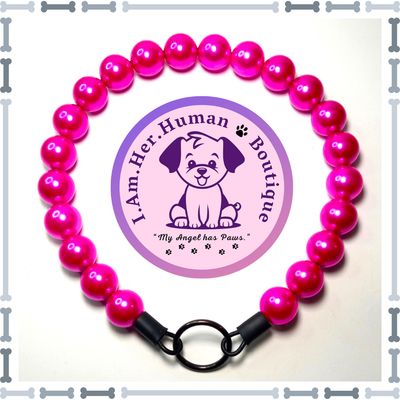 Hot Pink Pearls, Chunky Glam Bead Dog Collar, Bubblegum Bead Dog Collar, Beaded Dog Collar, Bubblegum Beaded Collar, Acrylic