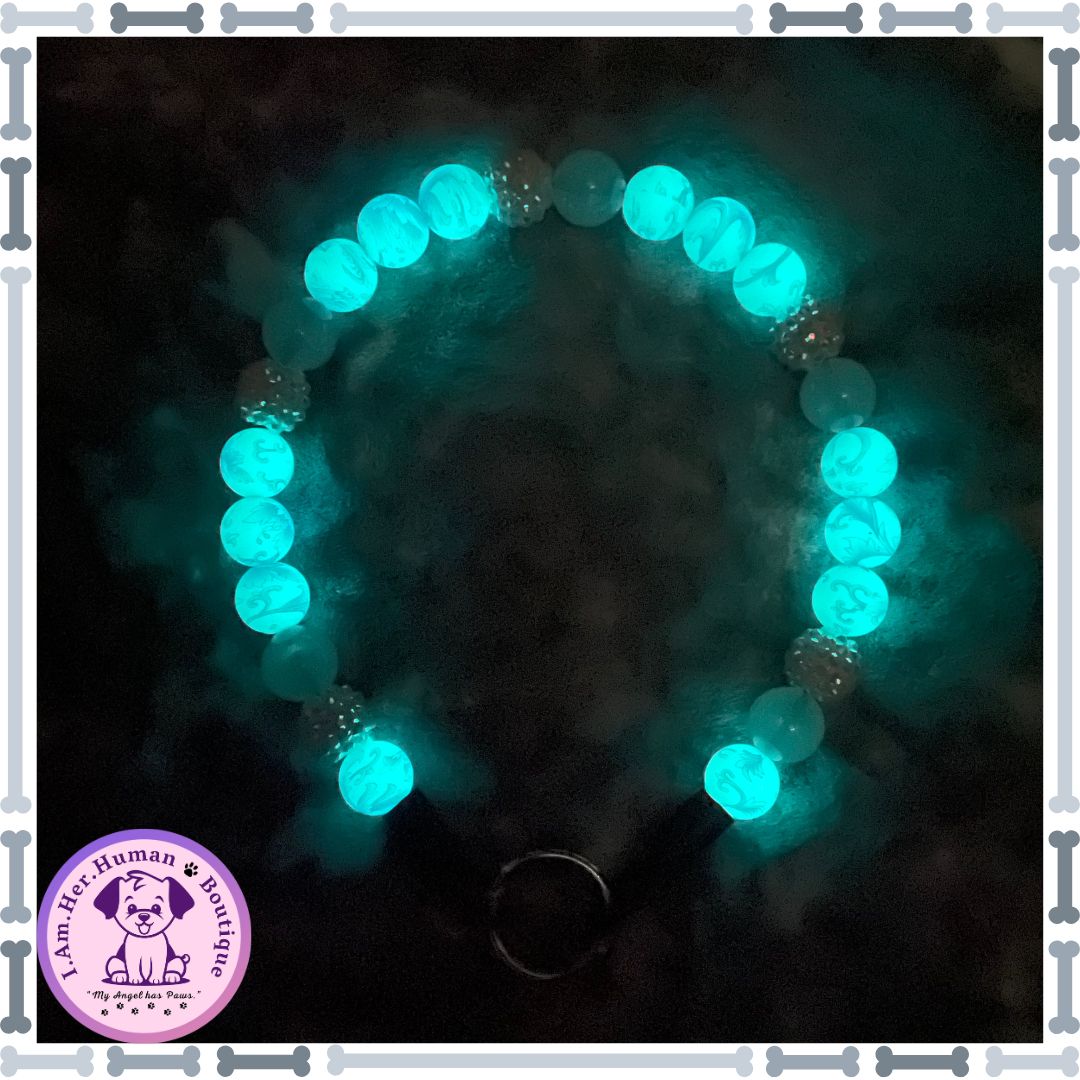 Silicone | Glow in the Dark | Bubblegum Dog Collar | Beaded Dog Collar | Dog Pearls | Bead Dog Necklace | Slip On