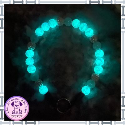 Silicone | Glow in the Dark | Bubblegum Dog Collar | Beaded Dog Collar | Dog Pearls | Bead Dog Necklace | Slip On