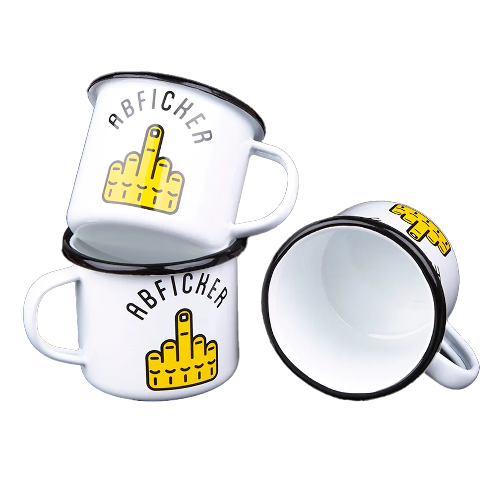 Abficker Emaille Tasse