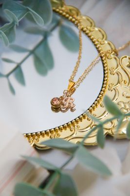 Collier Doré - Lettre + Strass