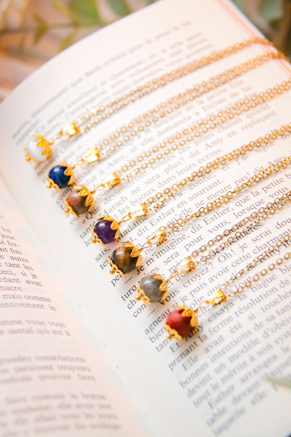 Collier discret - Perle en pierres naturelles