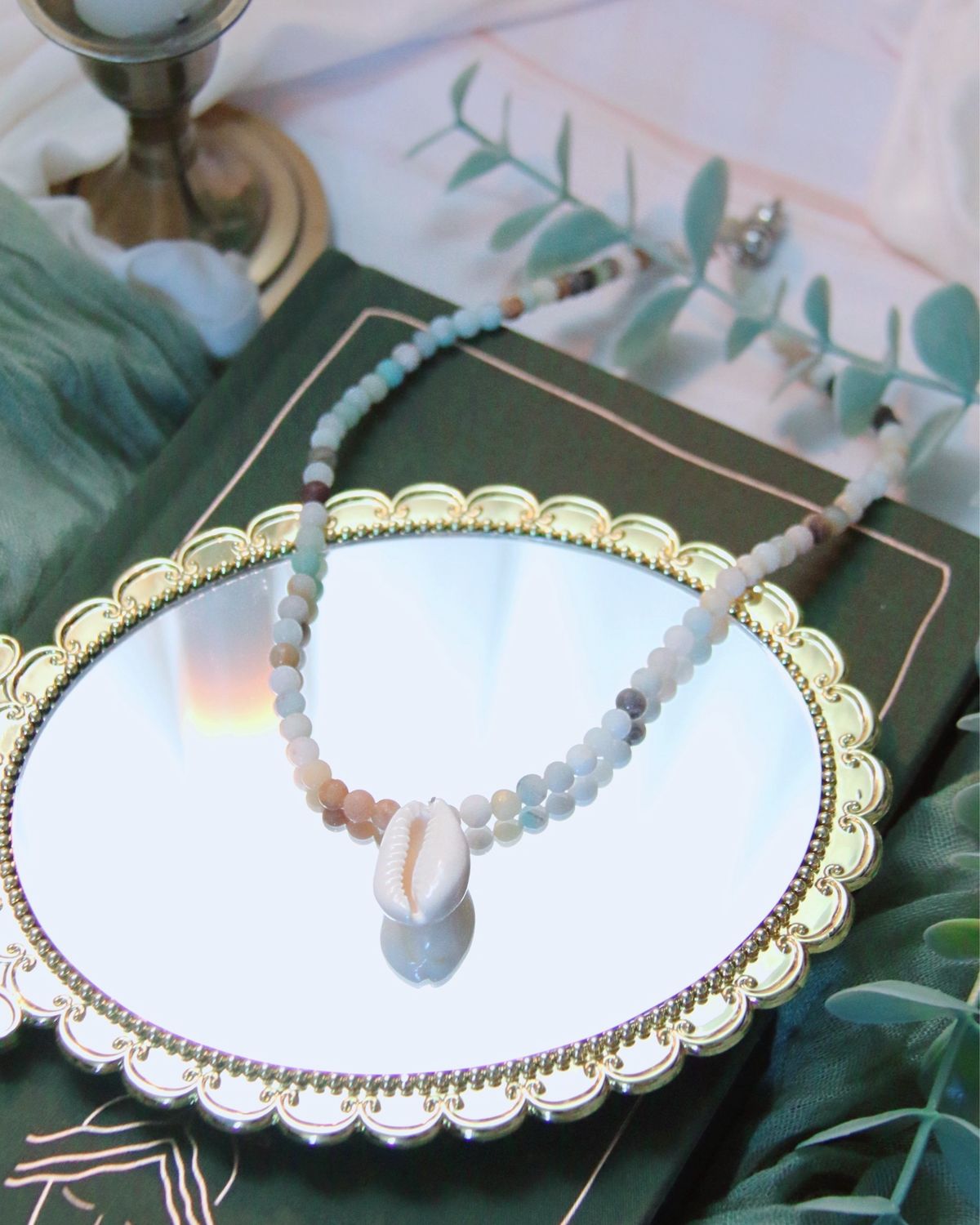 Collier - Amazonite coquillages