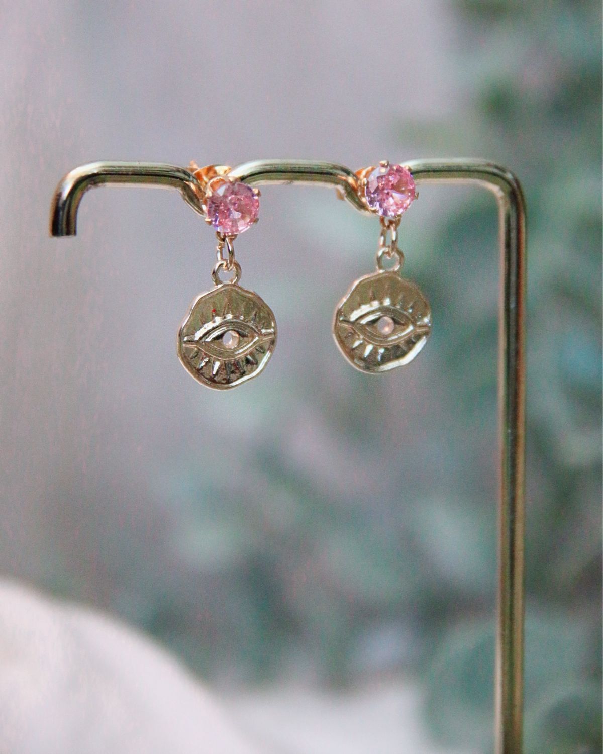 Boucle d&#39;oreille - Oeil Rose